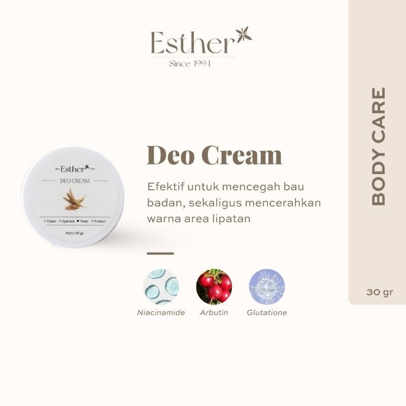 Esther Deo Cream 30gr - Fold Area Brightener, Underarm Brightener