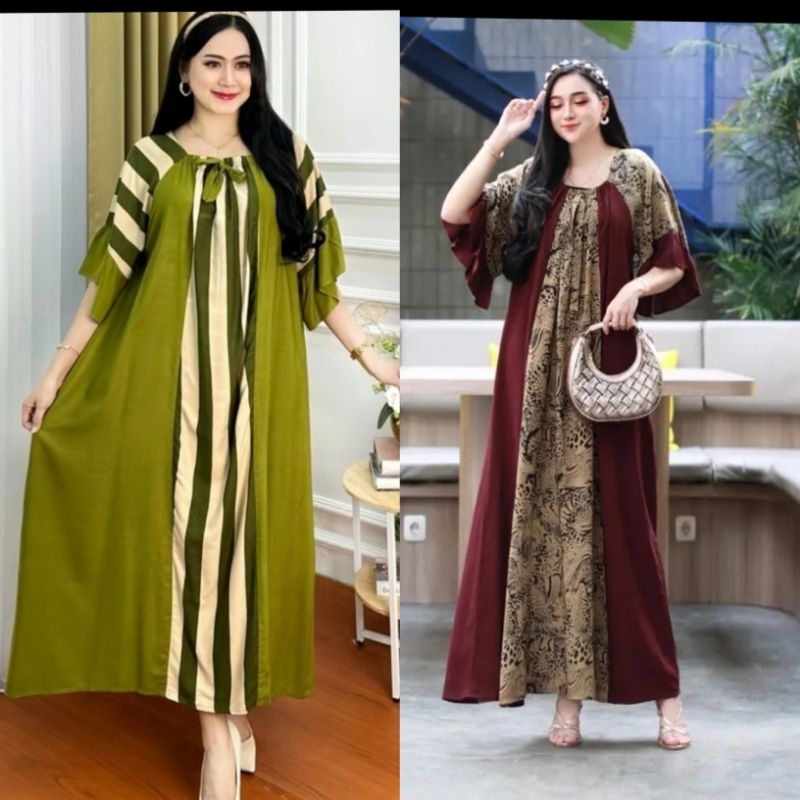 Hanna JUMBO DRESS CRINGKEL FABRIC COMBINATION OF RAYON FITS BB 40-90KG
