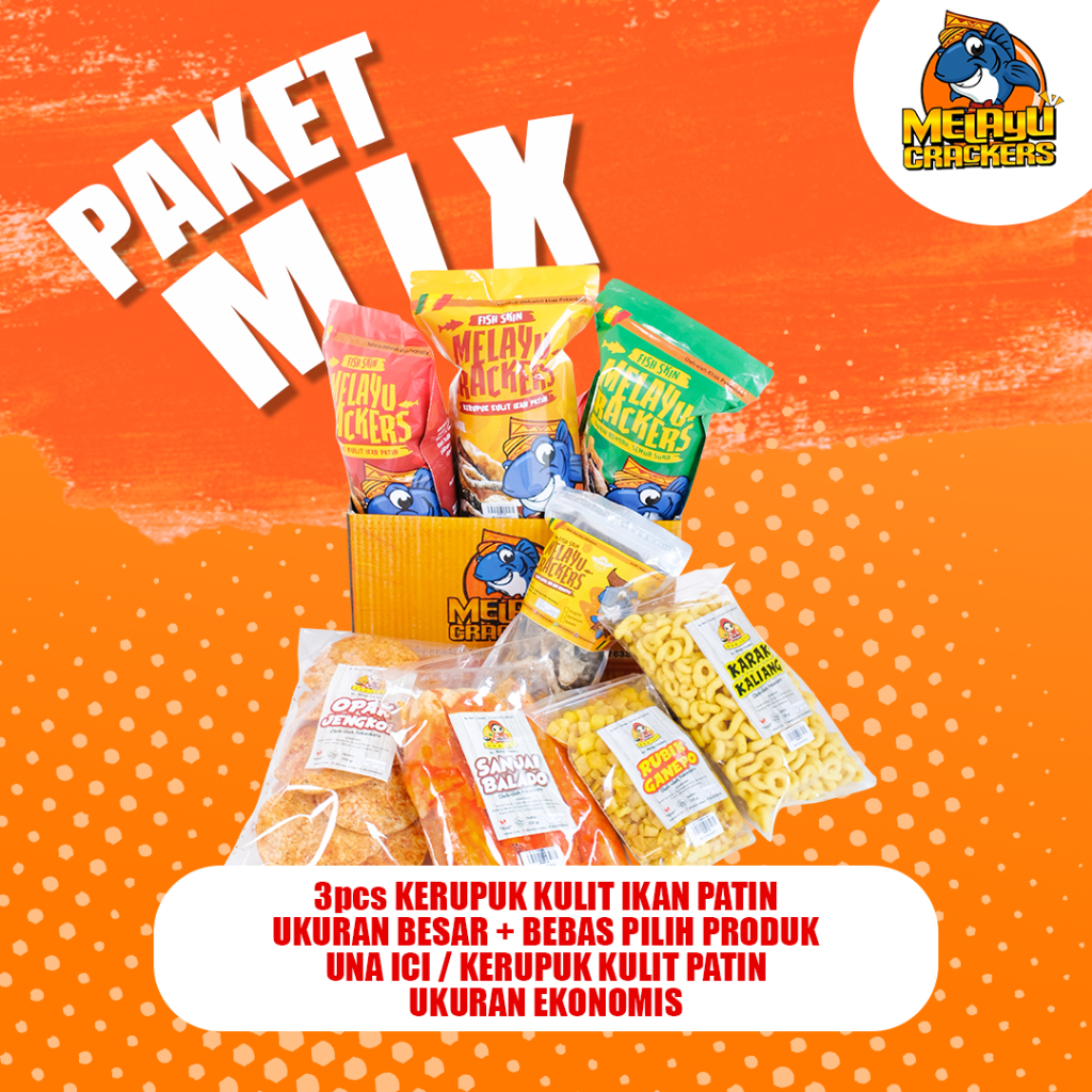 MIX Package 5 pcs Free Box Patin Fish Skin Crackers Malay Crackers Typical Souvenirs from Pekanbaru