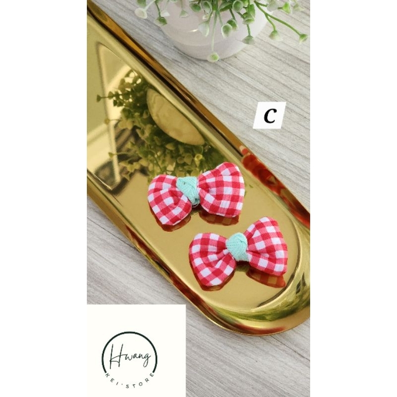 MERAH RED RIBBON CHILDREN'S HAIR CLIP SET KOREAN FASHION HAIR CLIP/