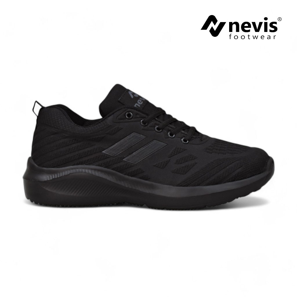Men's Jumbo Big Size 39-49 Nevis Hugo Full Black Plain Black Sport Running School Work Shoes for Men