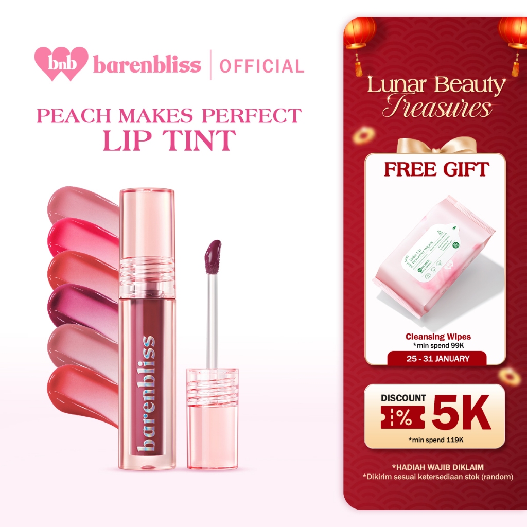 [BEST Selling] BNB barenbliss Peach Makes Perfect Lip Tint Korea Lip Gloss (24H Moisturizing) Light Lip Tint Lasts up to 12 Hours Moisturizing & Nourishing