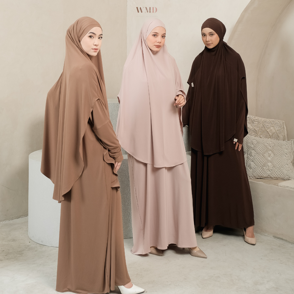 WMD Fashion - Huriyah Abaya French Khimar Set (2in1 Abaya & French Khimar) Syari Umrah Hajj Dress