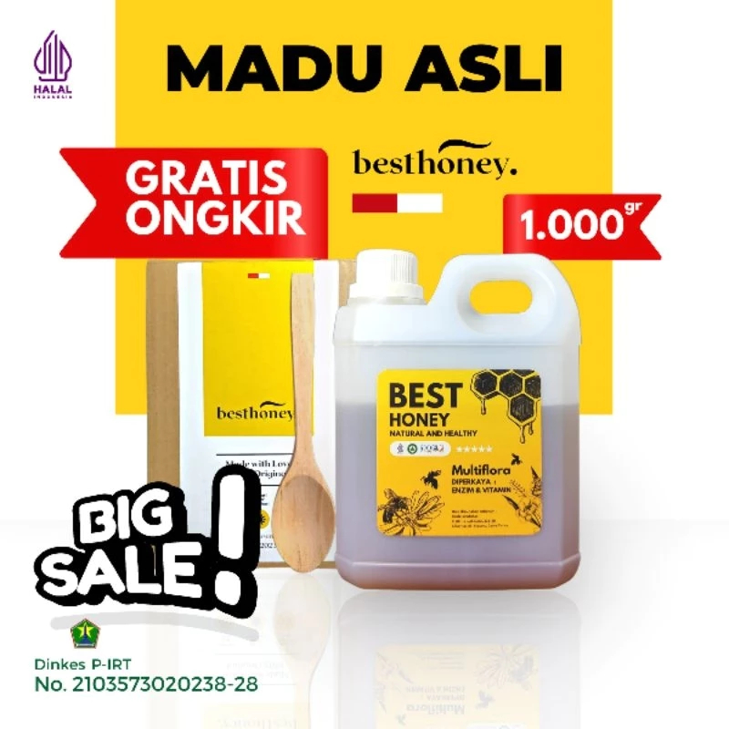 LOKAL Makassar | Multiflora Pure Honey 1 Kg | Best Honey | Export Quality Local Products