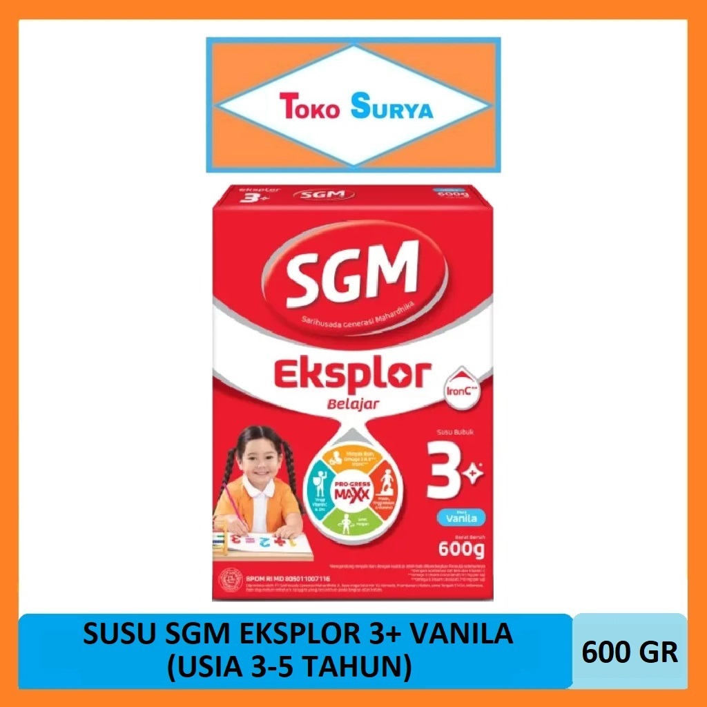 SGM Eksplor 3+ Vanilla Ages 3-5 Years Powdered Growth Milk for Children 600 Gr