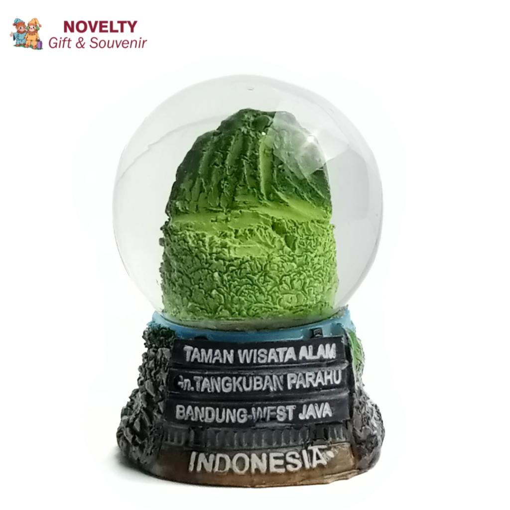 Tangkuban perahu water ball snow globe display Souvenir by Bandung Indonesian Souvenir