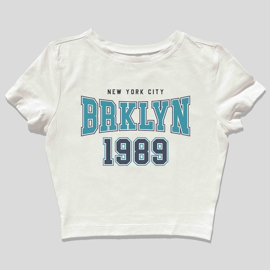 Baby Tee Brklyn 1989 Style Y2k Cop Top Tee