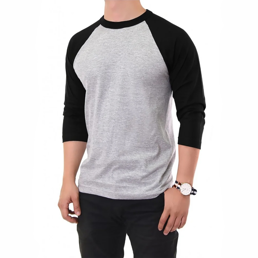 Kaospolos Men's 3 4 sleeve reglan t-shirt | Plain uniform raglan t-shirt
