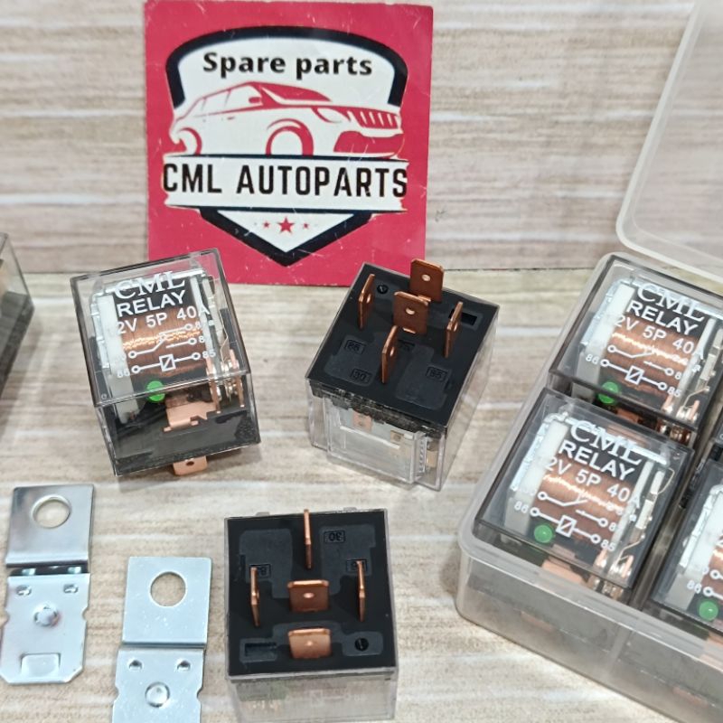 Transparent Relay 5 12 Legs 40 AmpereVOLT 87A Breaker for Car Motorcycles Horn Kereta Hon Kereta Kuat Bunyi