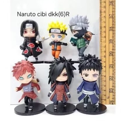 Figure set 6 chibi naruto itachi hinata gara jiraiya sakura kakashi rocklee shikamaru