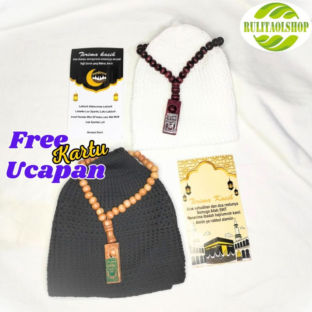 Peci tasbih By Haji Umrah - Peci Hajj And Umrah Souvenir - Hajj And Umrah Souvenir - Peci and tasbih Package By Haji