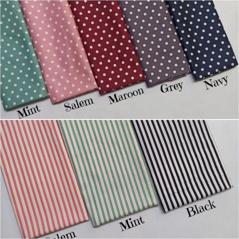 KATUN (PRICE 0.5 METER) ORIGINAL TOKAI JAPANESE COTTON FABRIC JAPANESE/ STRIPED AND POLKADOT MOTIFDesign