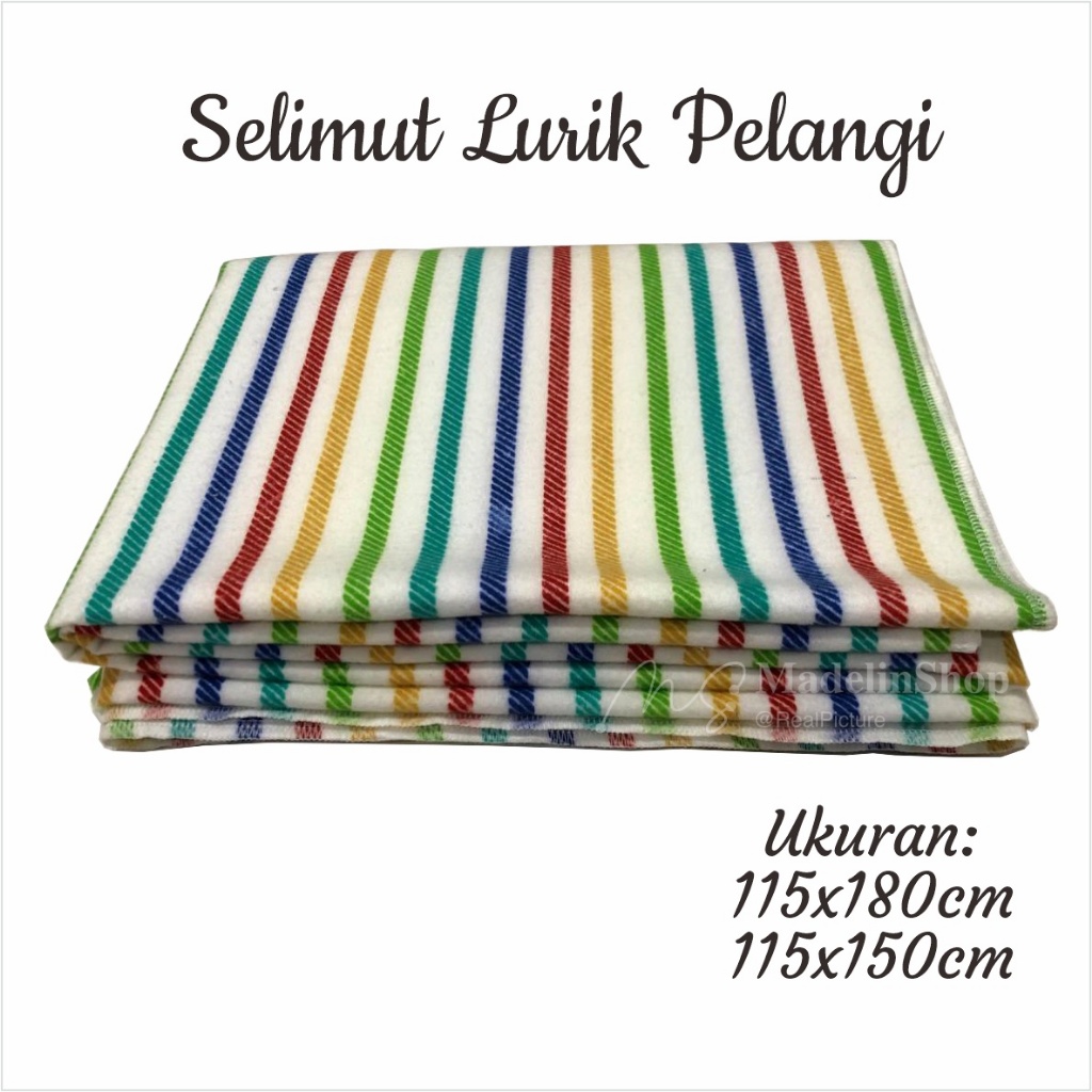 Rainbow Striated Blanket 115x180cm Soft Striped Motif Single Blanket