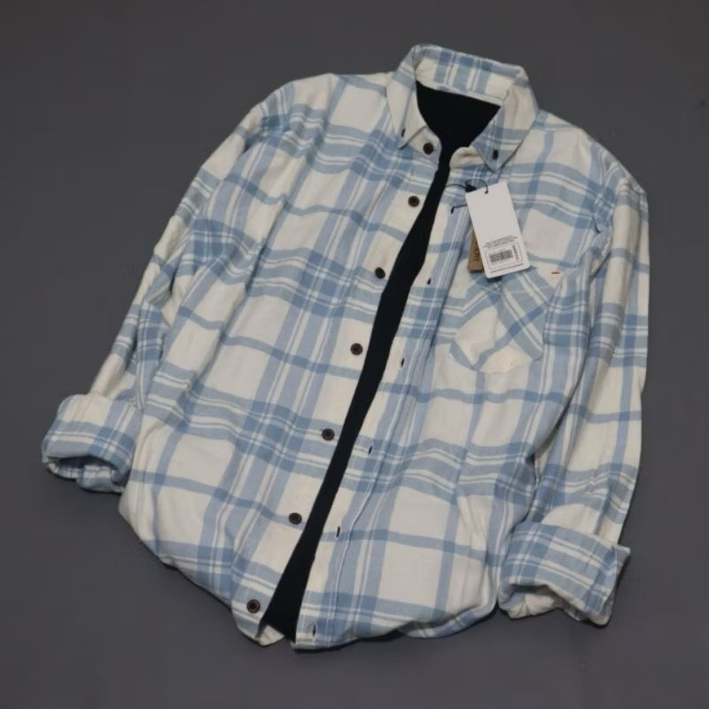 KEMEJA Distro Flannel Shirt with Blue Sky Check Pattern, Long Sleeve, Men's and Women's Sizes ML XL XXL XXXL XXXXL