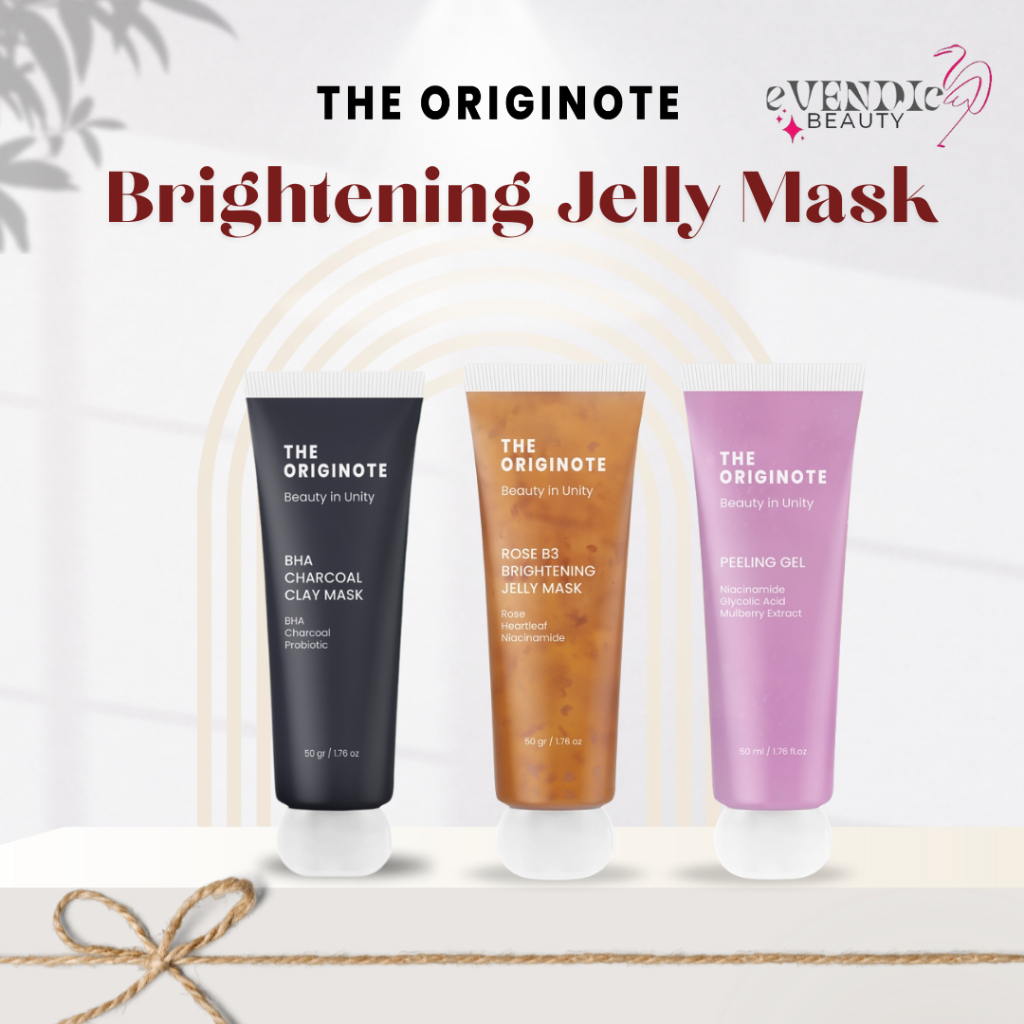 Ready The Originote Rose B3 Brightening Jelly MASK 50gr GEL MASK Brightening Gelmask Moisturizes Face with Rose Heartleaf/ CHARCOAL MASK / PEELING GEL