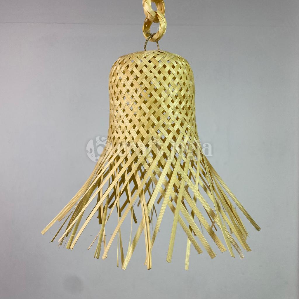 Krongso Bamboo Hanging Lampshade Cafe Lamp Woven Bamboo Crafts