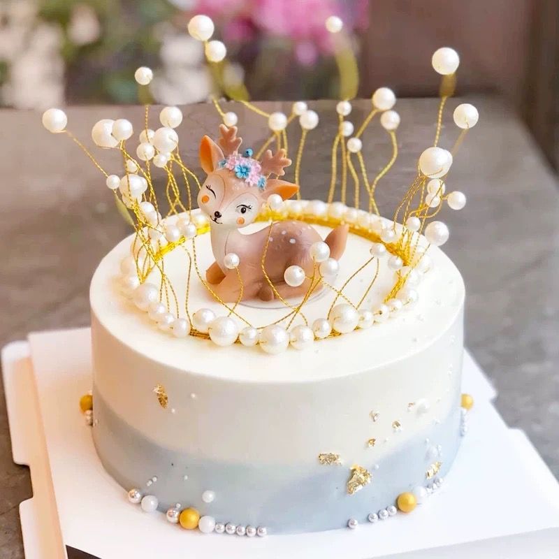 ~ Hm8 ~ PEARL CROWN CAKE DECORATION FOR BIRTHDAY CAKE WEDDING CAKE DISPLAY WEDDING CAKE / BIRTHDAY CAKE DECORATION PEARL CROWN BOUQUET CAKE TOPPER WITH PEARL TOPPER CROWN TOPPER PEARL CROWN TOPPER / PEARL CROWN CAKE DISPLAY FOR CAKE Birthday