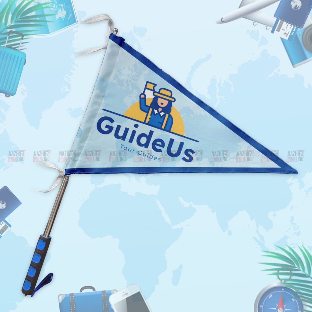 Nazhifa Printing - Print Custom Tour Guide Flags, Custom Triangular Flags, Travel, Umrah, Hajj 05 Banner Custom Design Banner Printing