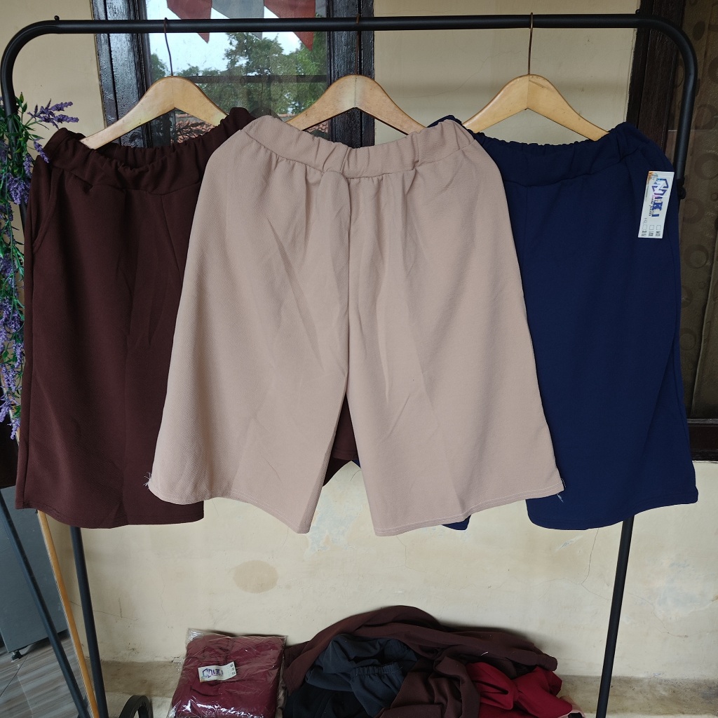 All Size STANDARD & JUMBO With Pockets fit BB 45-90kg Realpict 3/4 CULOT Knee Length Premium Crepe Pants