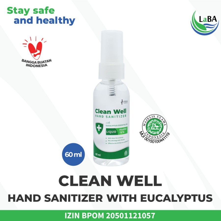 Hand Sanitizer / CLEAN WELL with EUCALYPTUS OIL - 60 ML