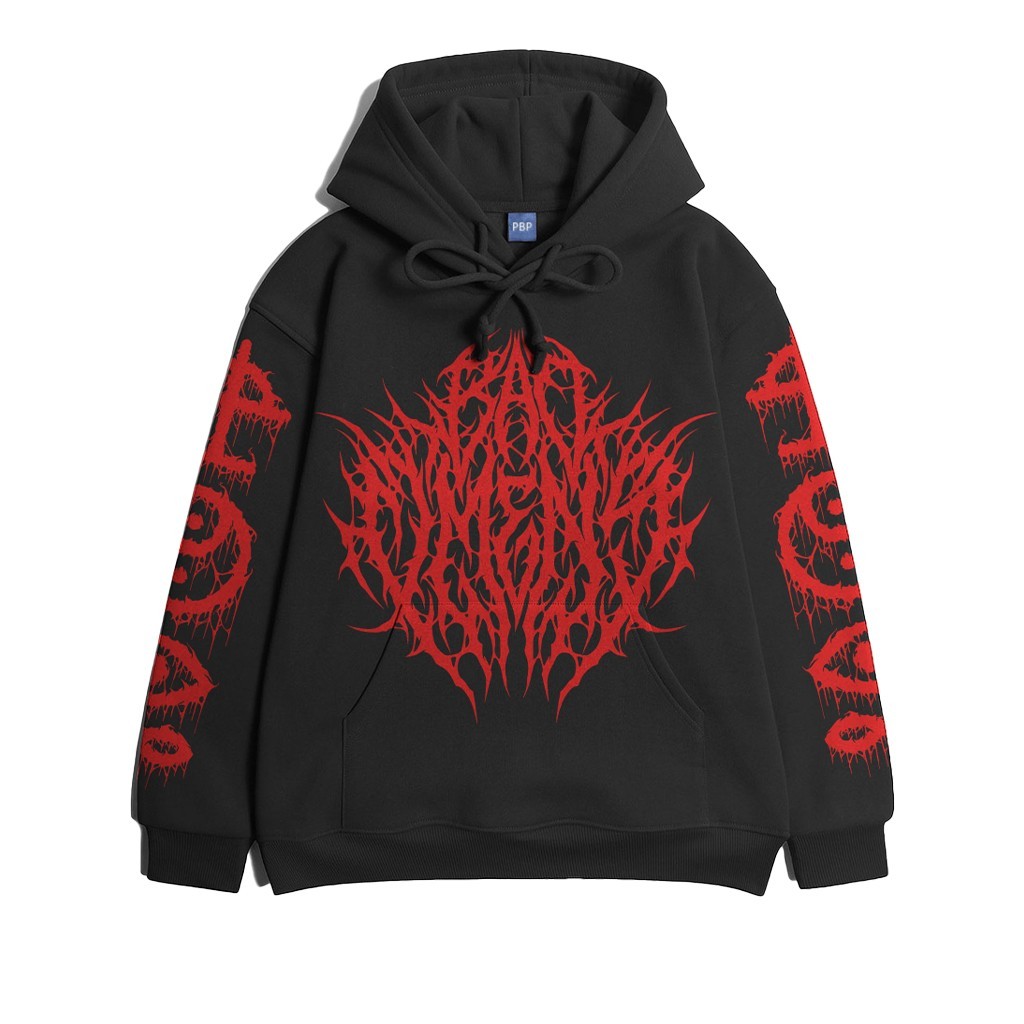 Bad Omens Metal Red White Merchandise Hoodie - Retro Vintage Men's and Women's Merch Band Jacket
