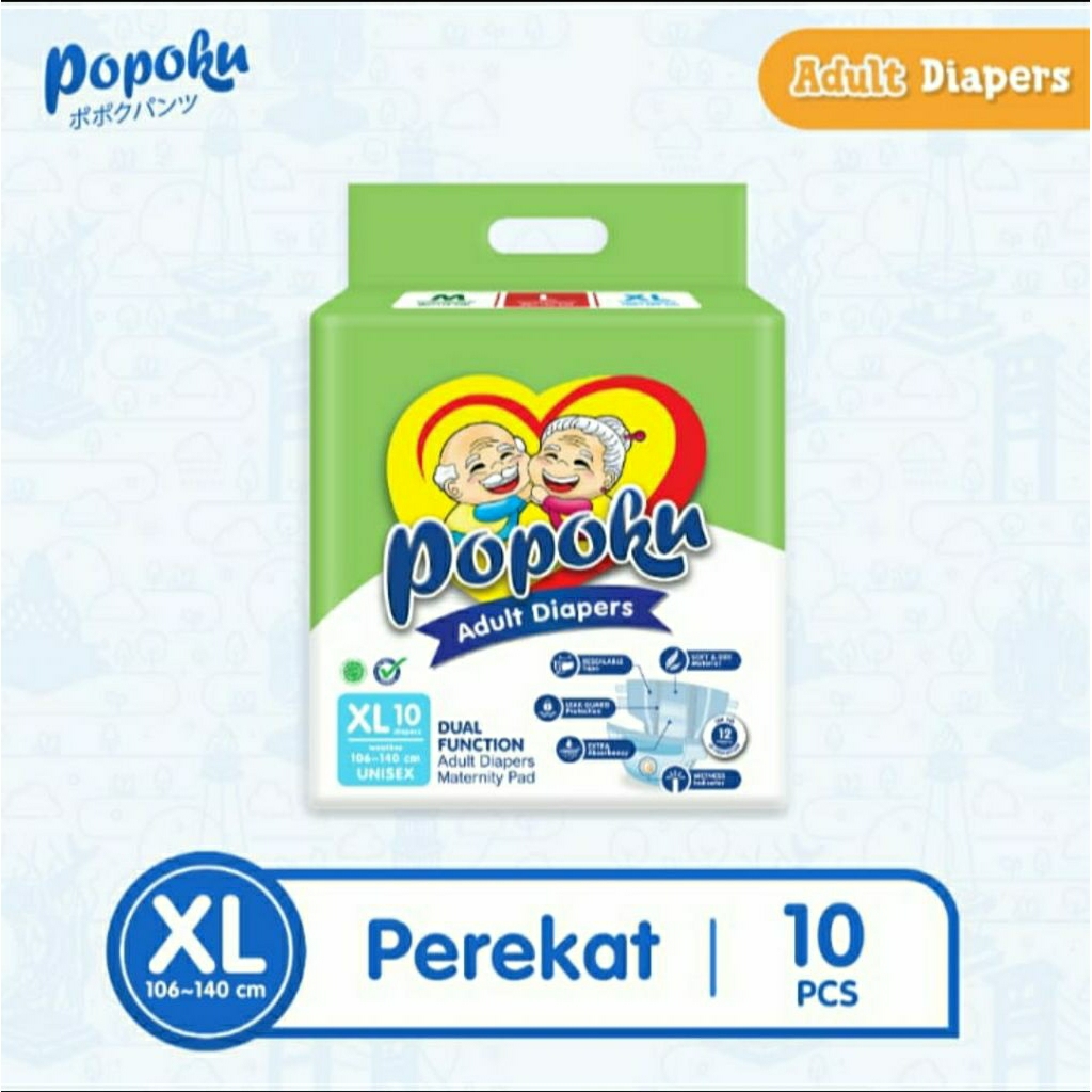 POPOKU adhesive adult diapers size XL10