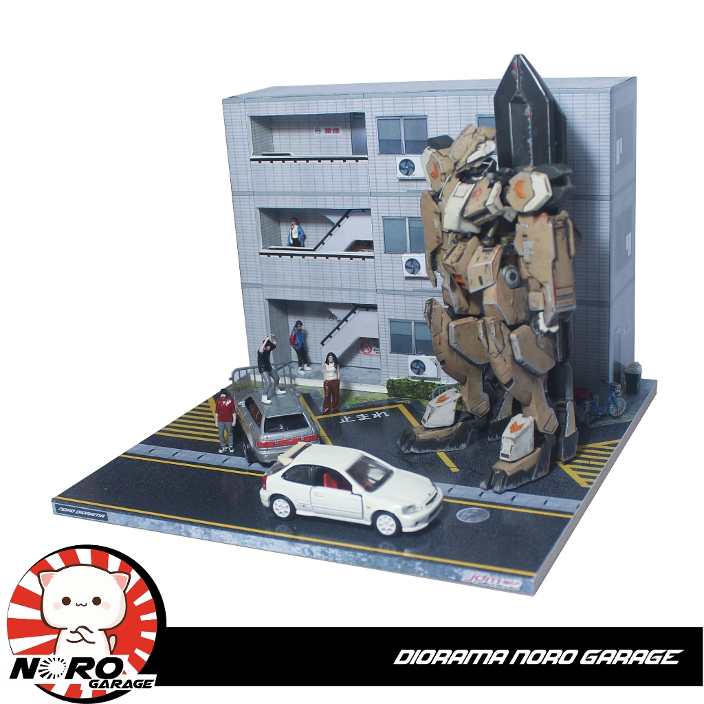 Diorama Diecast japan apartment parking version 2. Scale 1:64