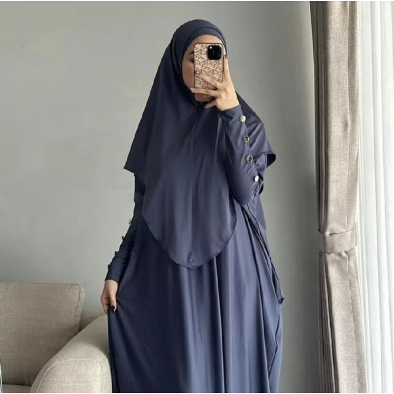 Keiyra Abaya Set Hijab Gamis Syari Latest Premium Jersey Material Umrah Abaya Daily Busui Friendly
