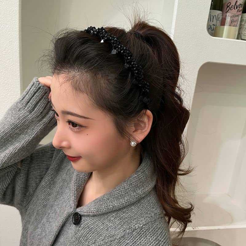 Caliloops Headband, Korean Style Pearl Headband for Women, Marbe