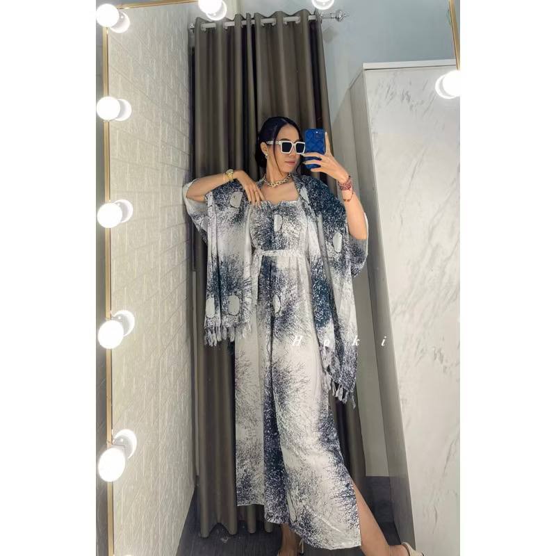 BECCA SET CARDI LOBEK BALI CARDIGAN LOBEK COMFORTABLE CARLOB CARDIGAN SET WITH ROOT MOTIF BEACH OUTFIT