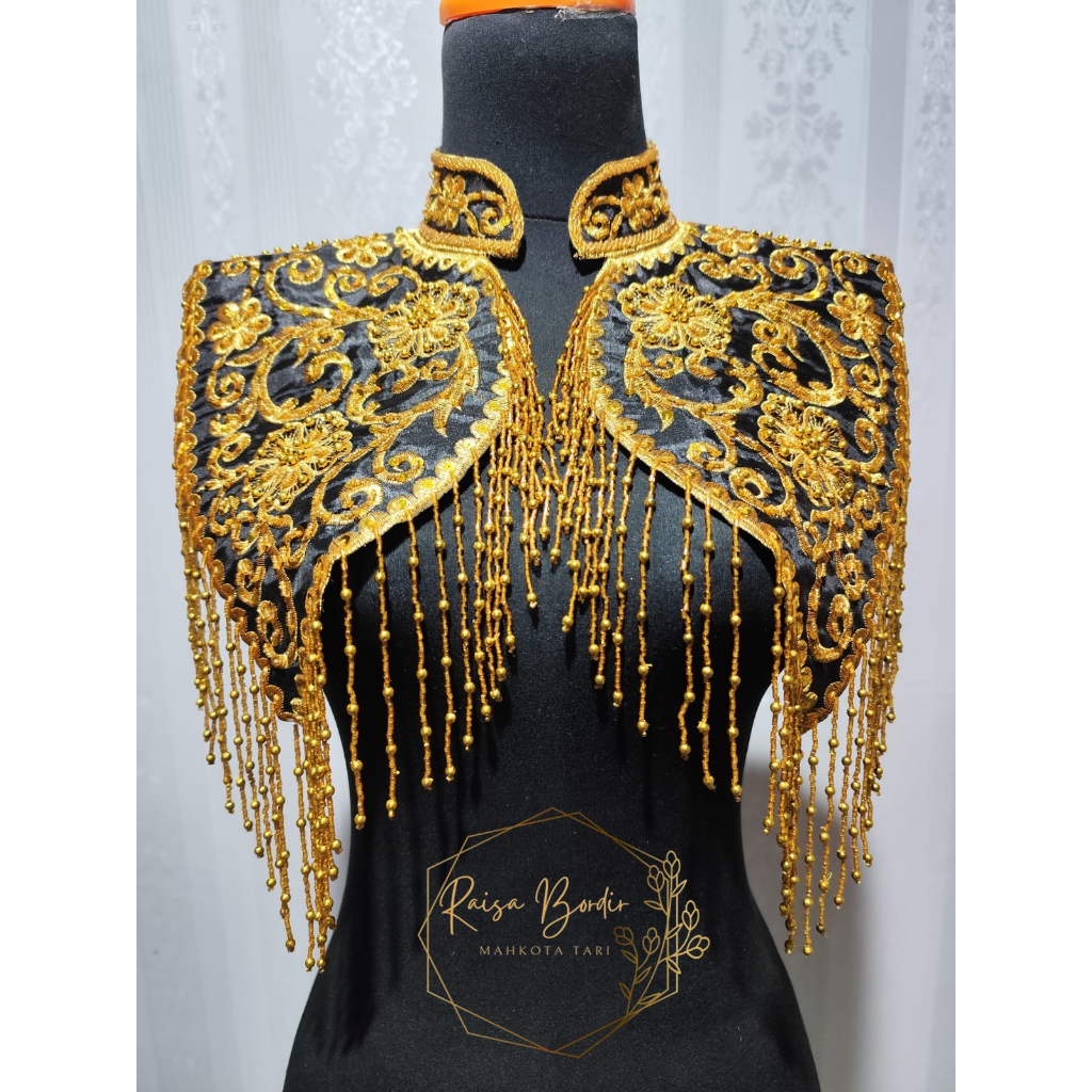 Embroidered Lace Chest Accessories Dance Costume with Padang Traditional Tassel Motif