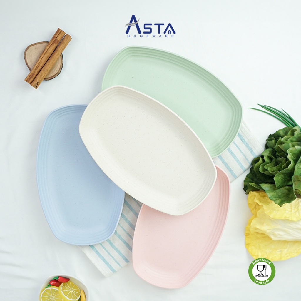 Eco-Friendly Serving Tray - Microwave Safe - Thick Wheat Straw | Asta Homeware