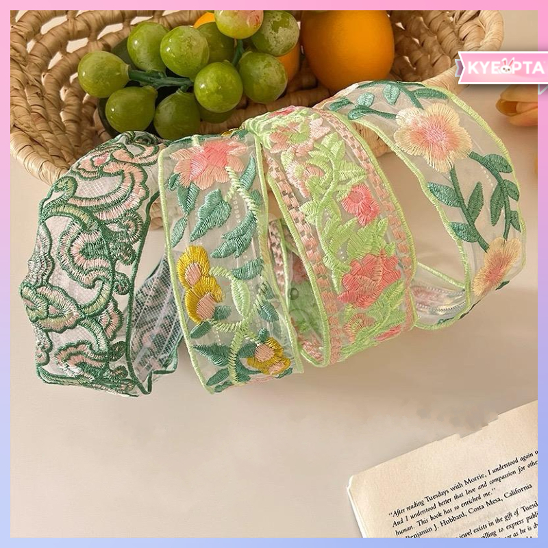 KYEOPTA Elegant Floral Embroidered Lace Headband Korean Fashion Style Import AR160