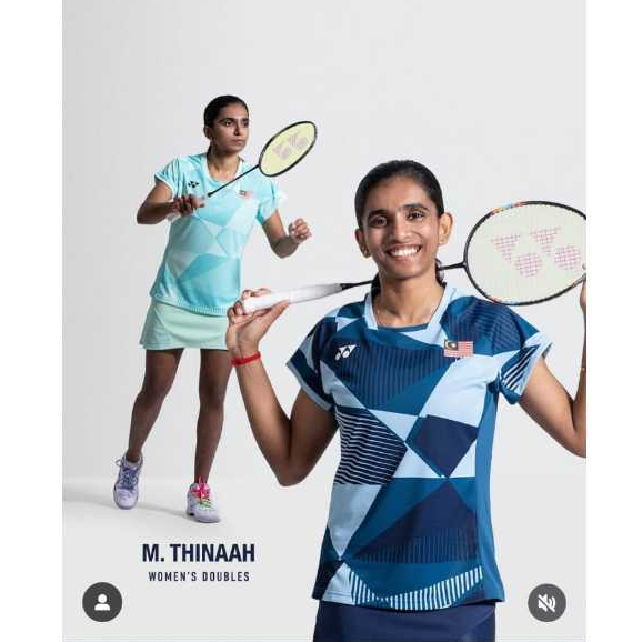 New 2025 Badminton Jersey YY 20850 Badminton T-Shirt M. Thinaah, Malaysia National Badminton Team Tournament Jersey wool
