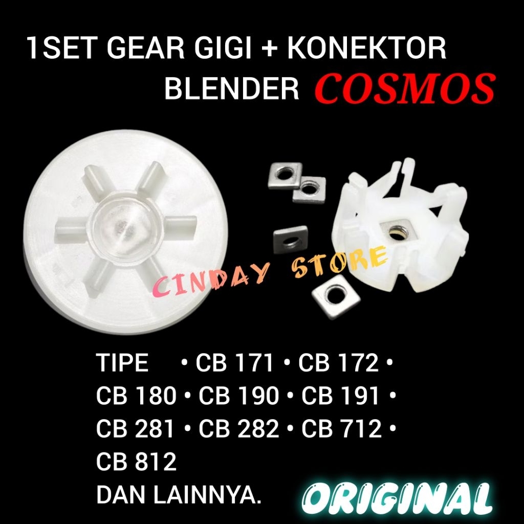 MESIN GEAR + CONNECTOR 1 SET FOR COSMOS BLENDER MACHINE Original TYPE CB CB CB172 CB 180 CB 190 CB 191 CB 281 CB 282 CB 712 CB 812