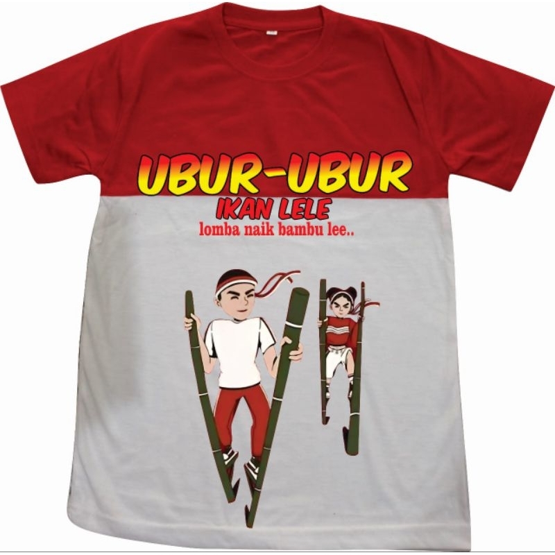 KATUN MERAH Red and white t-shirt specifically for children, cool cotton material, 80th hut/ 17agutus1945...bur2 catfish competition bamboo