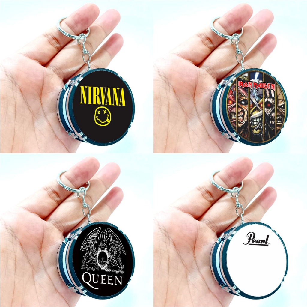 GANTUNGAN Custom Snare Drum Keychain PvC wedding souvenir music merchandise, accessories, the beatles, GNR ACDC NIRVANAMETALLICA