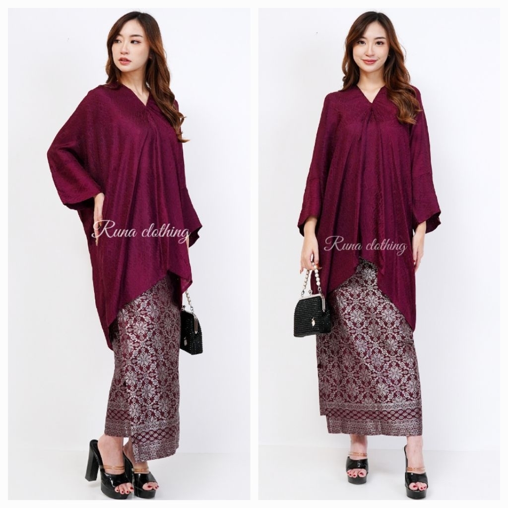 ARUNA SEMI SILK VISCOSE TUNIC KAFTAN BLOUSE (top only) alisa tunic kaftan