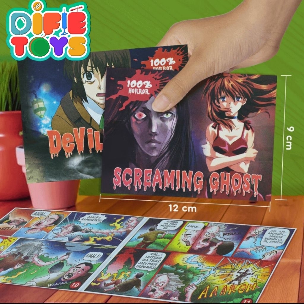 20 pcs comic Horror seru tanggung DG 12x9 cm (MIX)