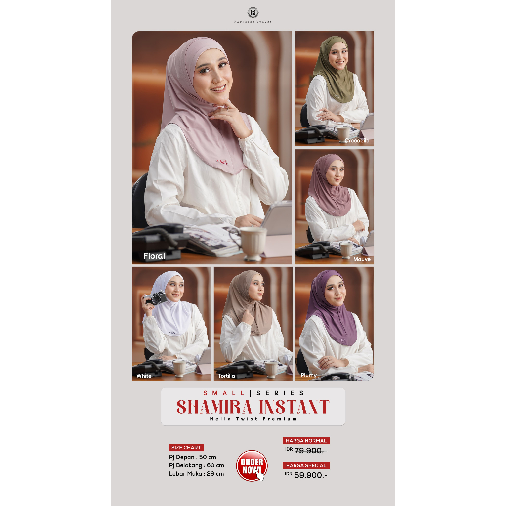 INSTANT COUPLE HIJAB SHAMIRA INSTANT SMALL NADHEERA LUXURY/ NADHEERA LUXURY INSTANT HIJAB/ NADHEERA LUXURY/ Latest INSTANT hijab/ Plain hijab/ Modern hijab/ Plain INSTANT hijab/ INSTANT hijab/ INSTANT hijab/ Hijab hijab/ Instant instant bergo/