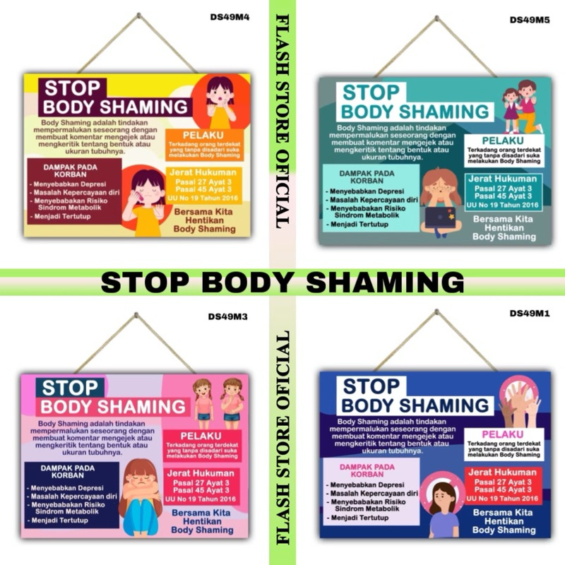 HIASAN DINDING GANTUNGAN Stop BODY SHAMING Poster Wall Decoration educational wall hanging