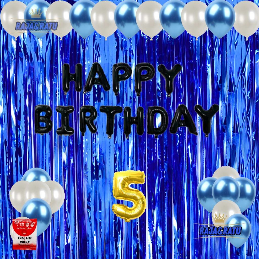 Black Happy Birthday Balloon Party Decoration Package Simple Oldbiru