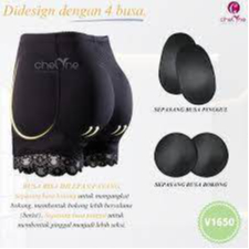 HITAM V1650 Hip Foam Panties Seamless Rectangular Foam Panties- Black/Cream to increase the shape of the hips to make it more attractive, you can pay on the spot
