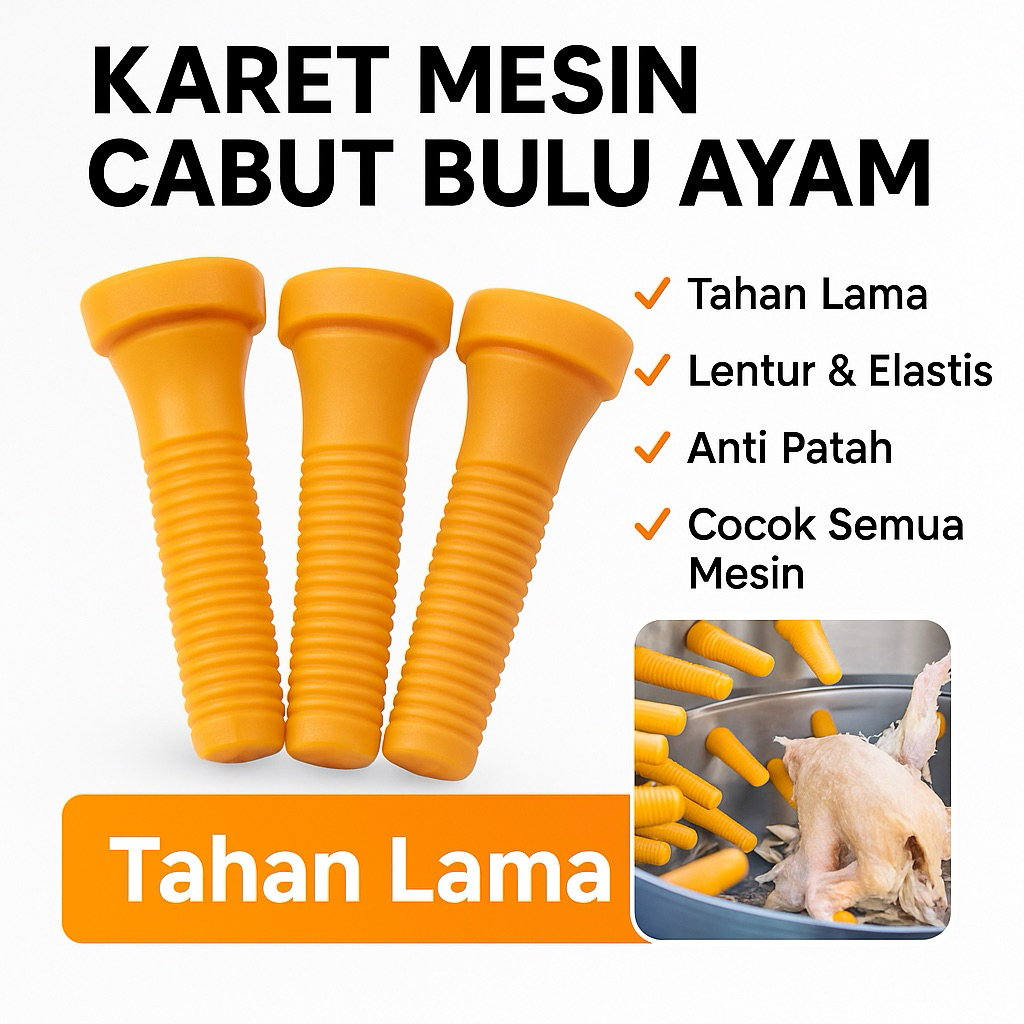 MESIN Universal Chicken Plucker Rubber - Automatic Chicken Feather Plucking Rubber (Contents 50/s 100/s 500 pcs)