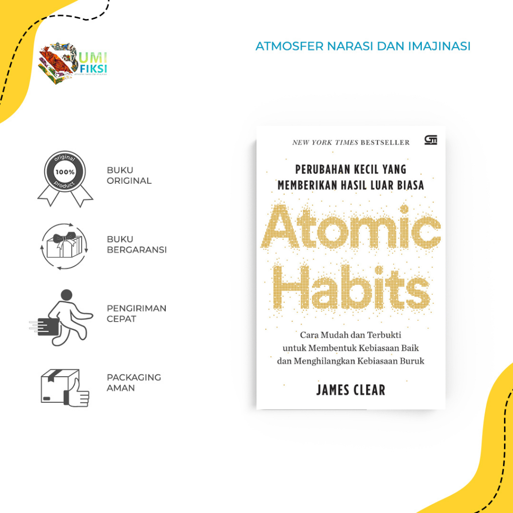 Atomic Habits Motivational Book - James Clear - Gramedia - Free Packing Fee