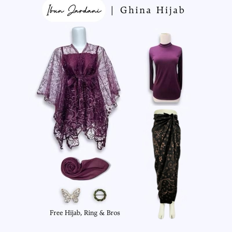 KATUN (Free Hijab) 6in1 Package GARDENIA KEBAYA ONESET PACKAGE GRADUATION KEBAYA SET PROPOSAL KEBAYA MODERN KEBAYA BRIDESMAID CLOTHES OUTER TILLE TOP ELEGANT BATIK WRAPPED SKIRT Long Cotton Embroidery Tile Couple Brocade Dress