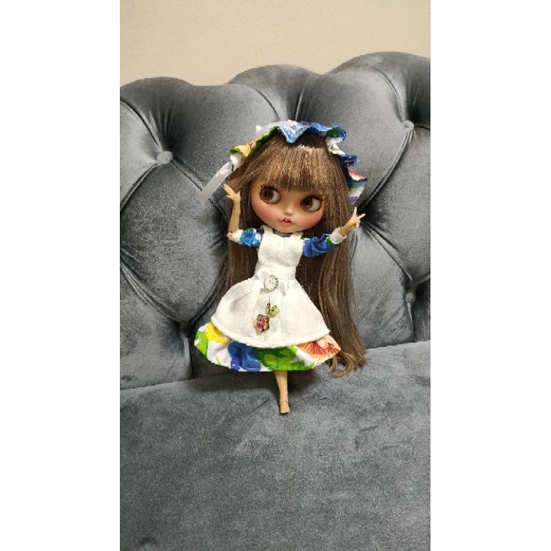 Blythe & Icy doll flower clothes biru