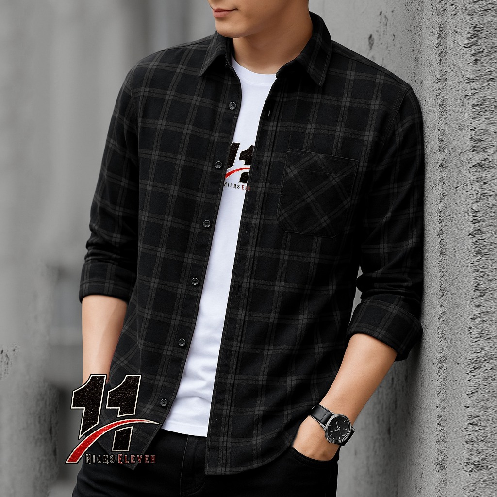 KEMEJA LONG-SLEEVED FLANNEL SHIRT FOR MEN, DISTRO FANEL, LATEST CHECKED MOTIF