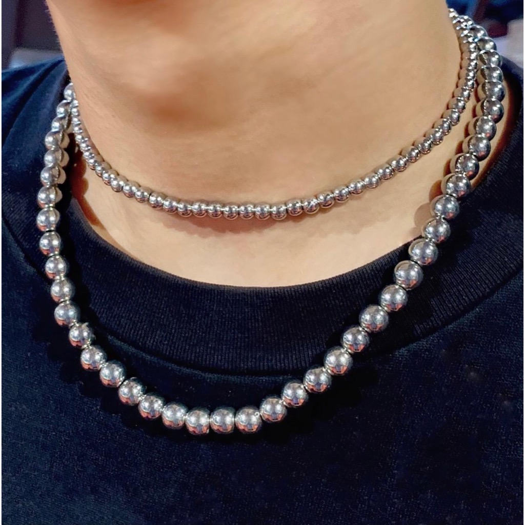 Silver necklace / silver necklace / Ribbon necklace / Ribbon necklace / beaded necklace / Korean bead necklace / necklace / beads necklace / colorful necklace / women's necklace / Korean necklace / aesthetic necklace