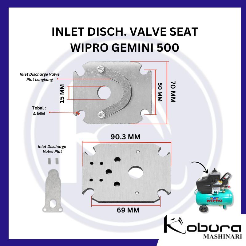Inlet Discharge Valve Seat Wipro 500 Gemini 500 Valve Mount Air Compressor Wipro Gemini 500